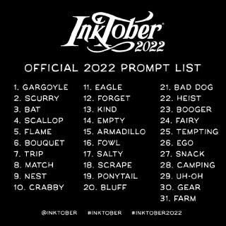 #inktober prompt list