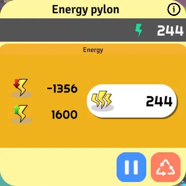 Energy tab Energy tab