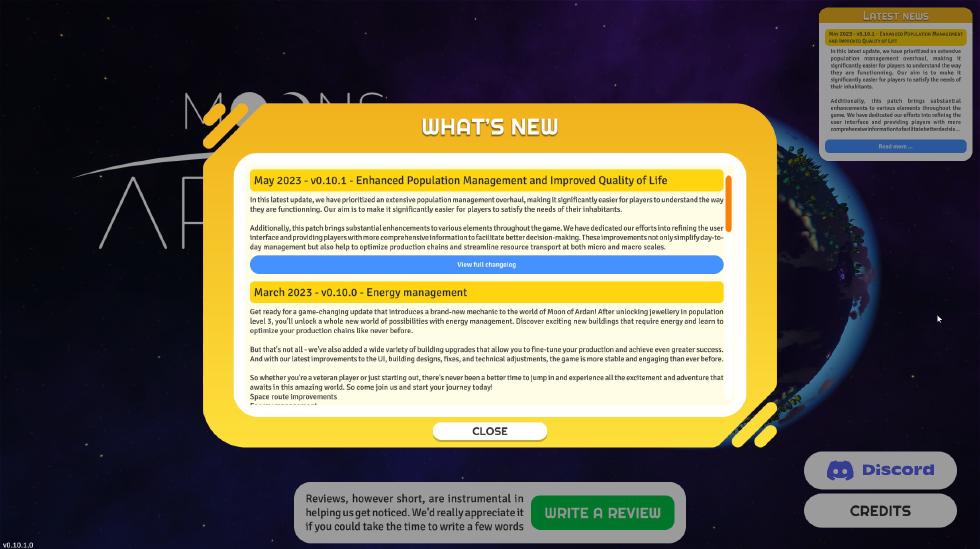 What’s new pop-up windows