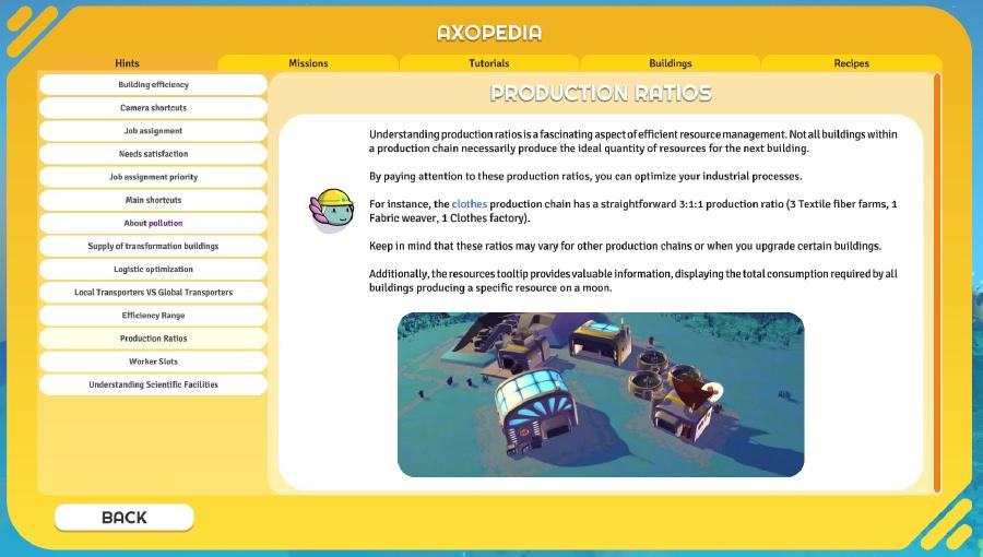 New axopedia and hints