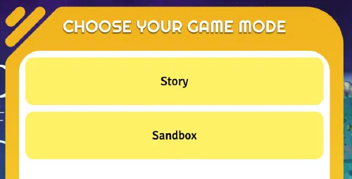 Game mode selection screen Game mode selection screen