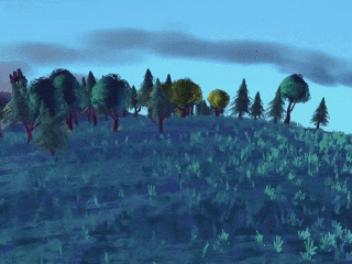 New grass and trees