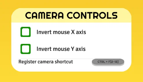 Camera customisation Camera customisation